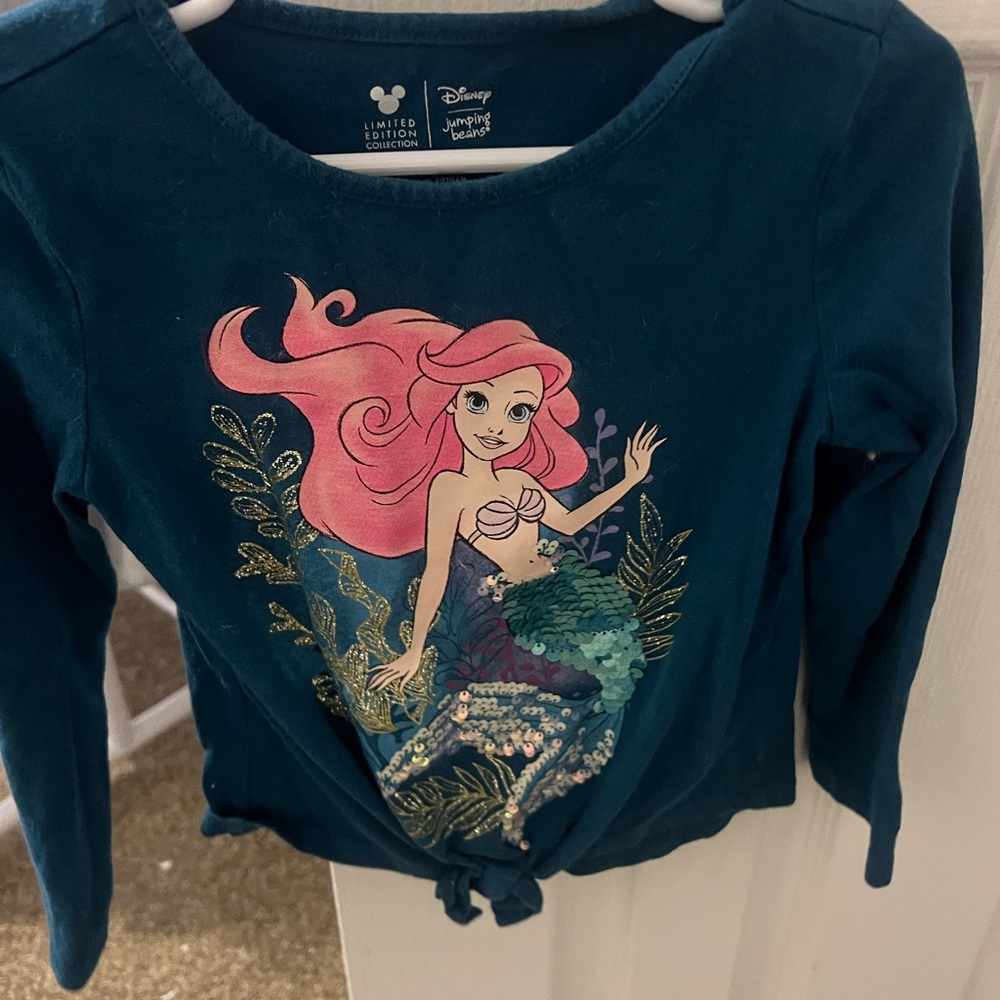 Disney Little Mermaid Long Sleeve Shirt - Dark Teal